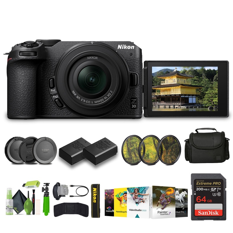 Nikon Z30 Lightweight Mirrorless Camera with 16-50mm Zoom Lens (1749) Bundle
