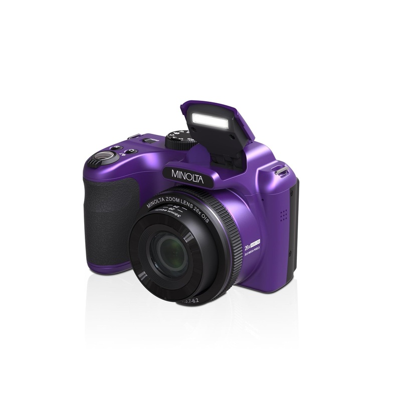 Minolta 20 Mega Pixels 26x Optical Zoom Digital Camera with 1080p FHD Video, Purple - Used