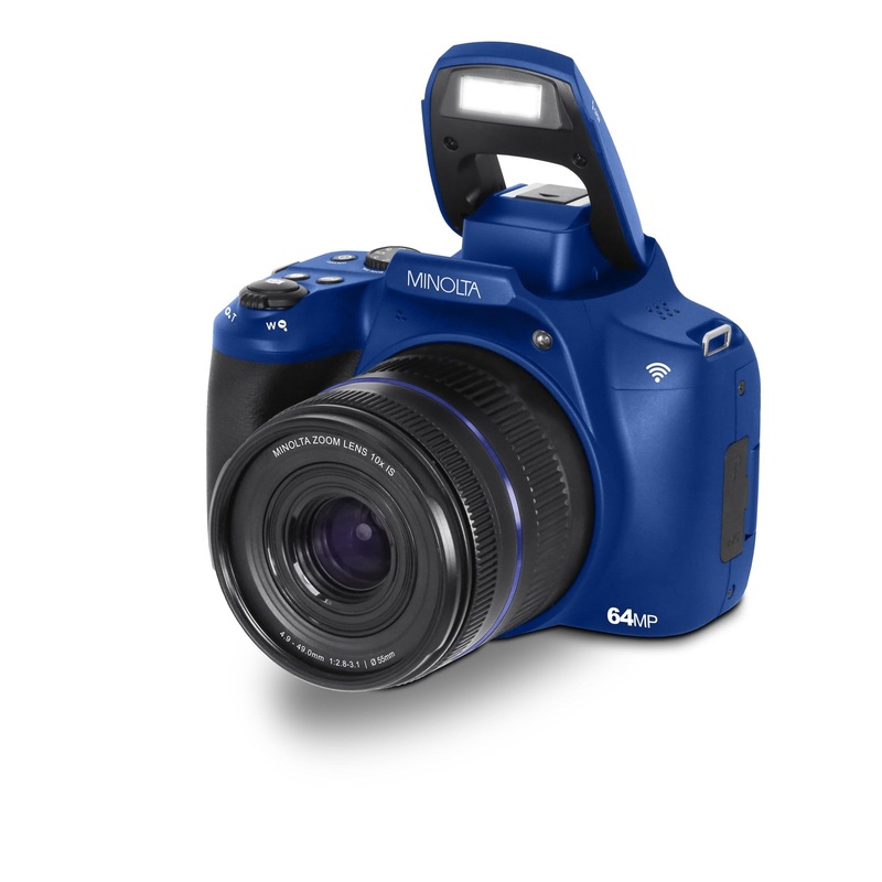 Minolta 64 Mega Pixels Auto Focus Digital Camera with 10x Optical Zoom, 4K Ultra HD Video and Macro Shooting, Blue - Used