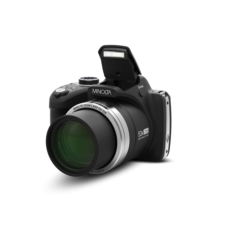 Minolta Pro Shot 16 Mega Pixel HD Digital Camera with 53x Optical Zoom, Full 1080p HD Video & 16GB SD Card, MN53Z, Black - Used