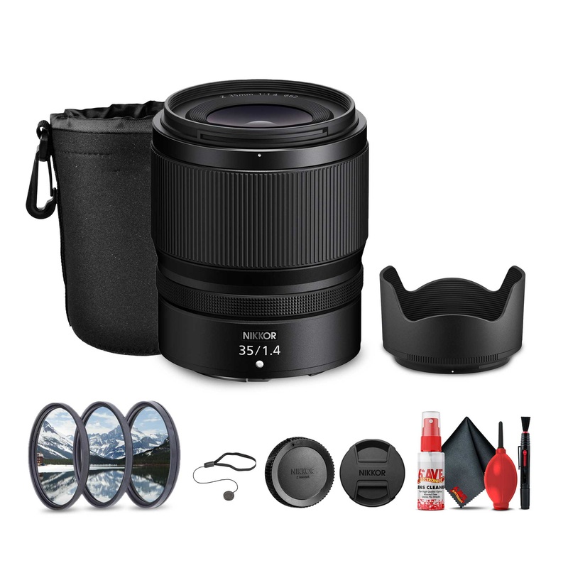 Nikon NIKKOR Z 50mm f/1.4 Mirrorless Camera Lens (Nikon Z) + Lens Filter Kit + More - Reconditioned