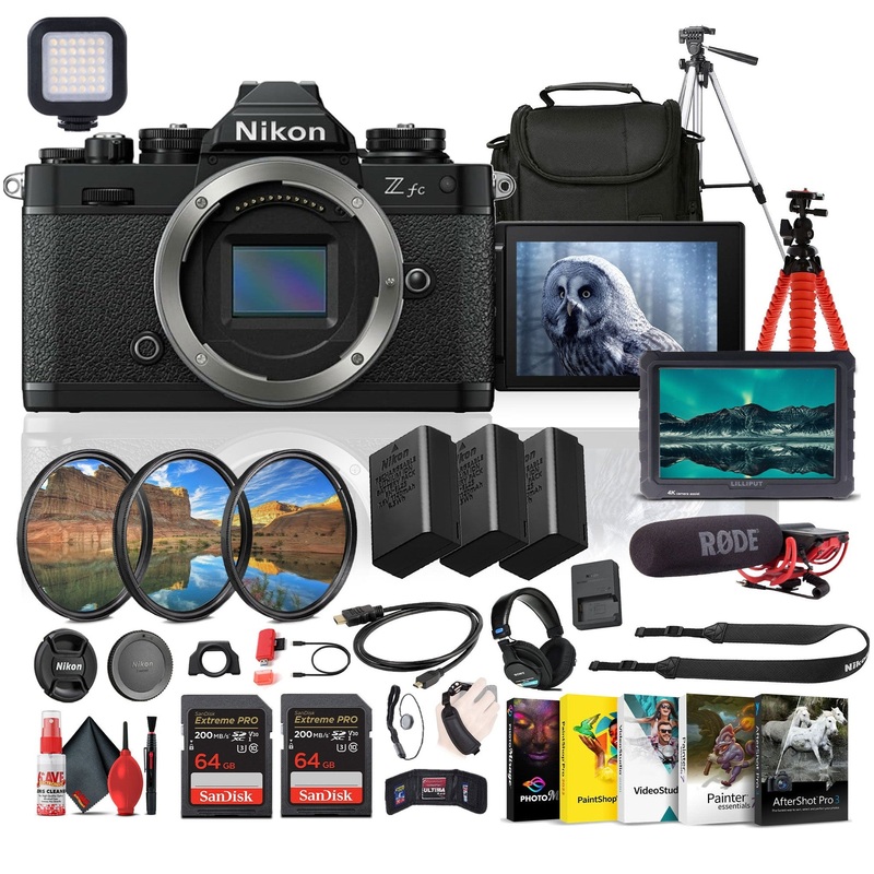 Nikon Z fc DX-Format Mirrorless Camera + Mic + Monitor + Pro HeadPhones + More - Reconditioned
