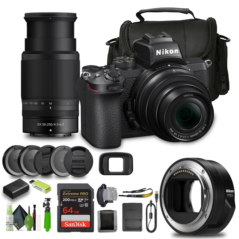 Nikon Z50 Compact Lightweight Mirrorless Camera with 16-50mm and 50-250mm Lenses (1632) Bundle - Reconditioned