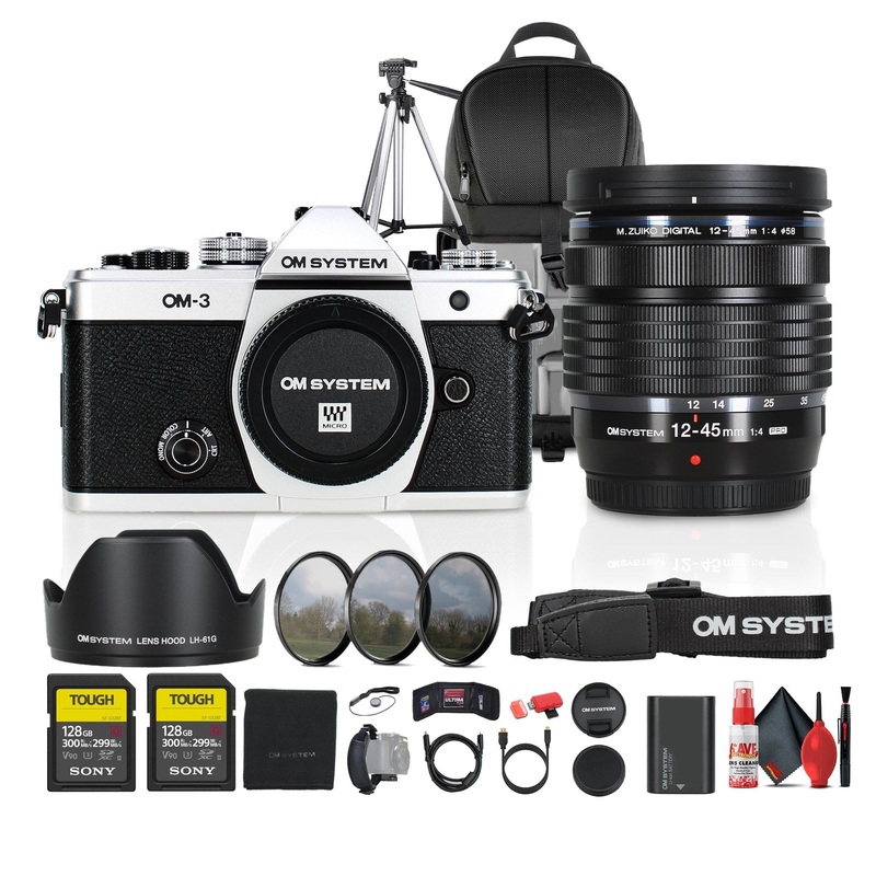 OM SYSTEM OM-3 Mirrorless Camera with 12-45mm f/4 Lens Bundle