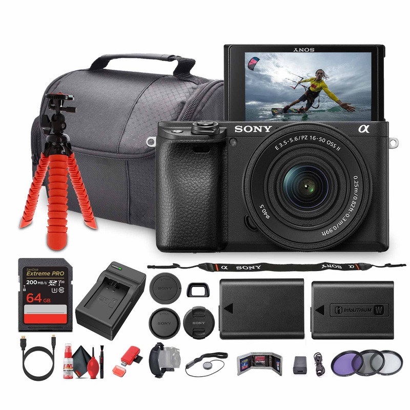 Sony a6100 Mirrorless Camera with 16-50mm f/3.5-5.6 II Lens + 64GB Memory Card - Bundle - Reconditioned