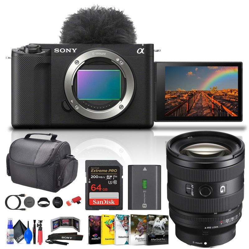 Sony ZV-E1 Mirrorless Camera (Black) + 20-70mm Lens + 64GB Card + Photo Software