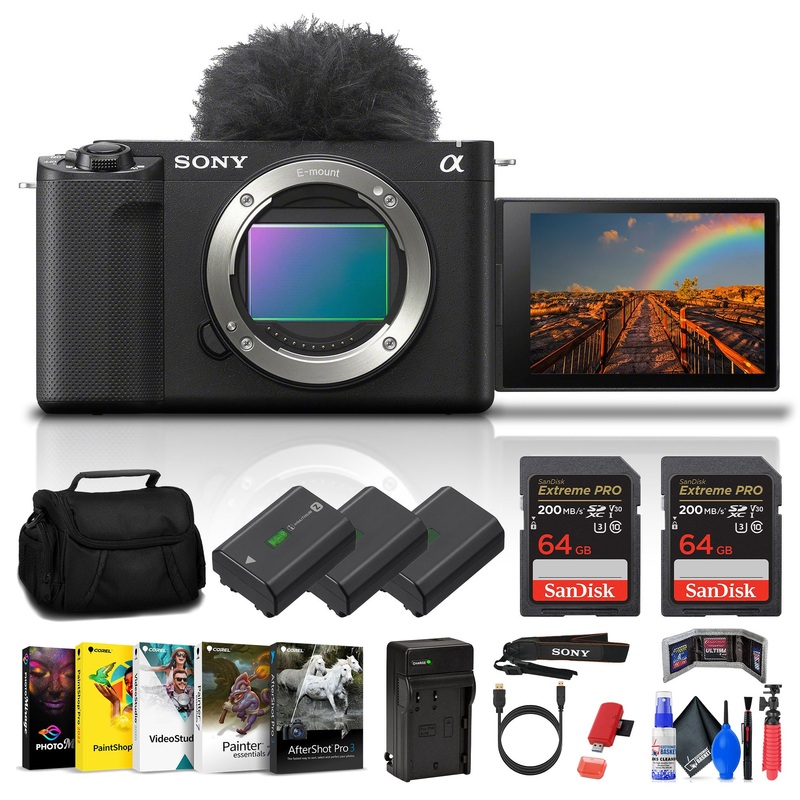 Sony ZV-E1 Mirrorless Camera (Black) + 2x 64GB Card + 2x Extra Battery + Tripod