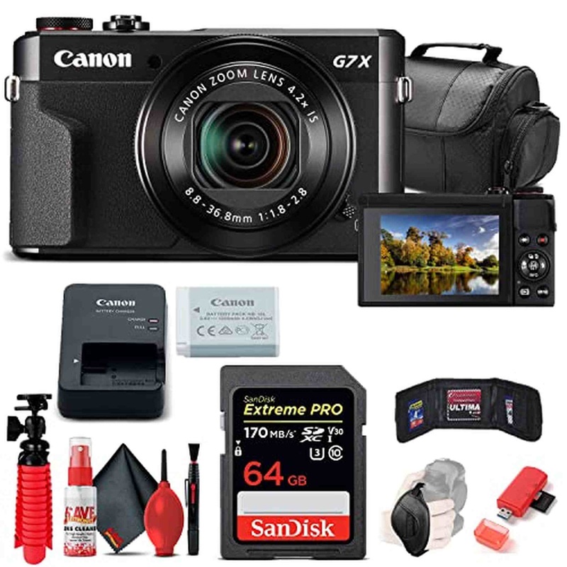 Canon PowerShot G7 X Mark II Digital Camera (1066C001) + 64GB Card + More - Reconditioned