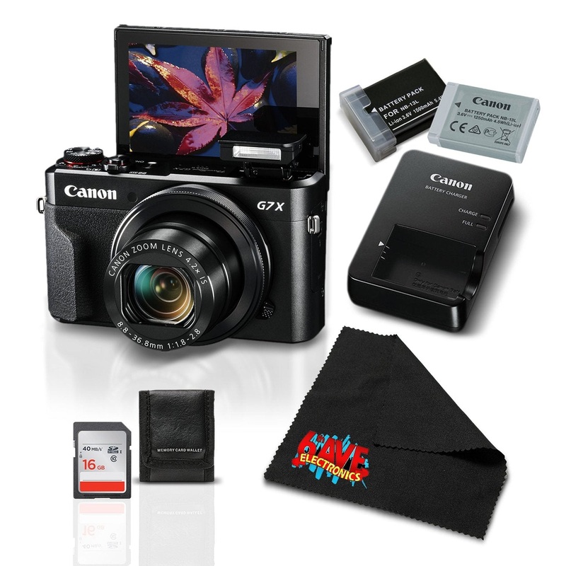 Canon PowerShot G7 X Mark II w/Accessories Bundle - Digital Camera w/1 Inch CMOS Sensor and Tilt LCD Screen Touchscreen - Used