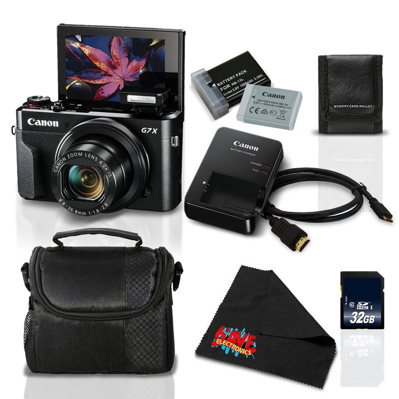 Canon PowerShot G7 X Mark II w/Accessories Bundle -Digital Camera w/1 Inch CMOS Sensor Tilt LCD Screen Touchscreen Acces - Used