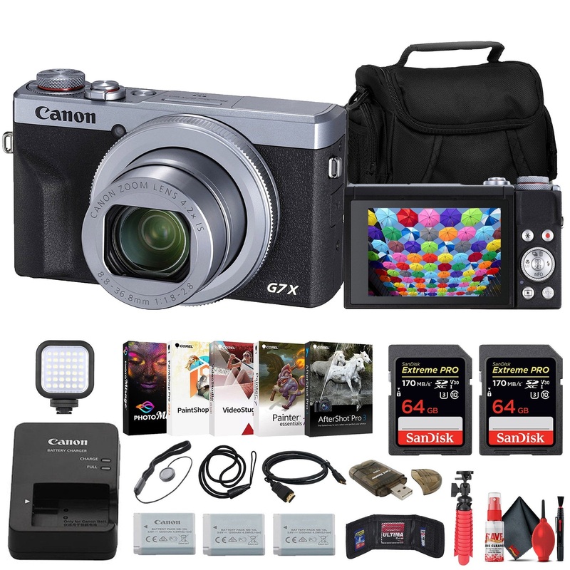 Canon PowerShot G7 X Mark III Digital Camera + 2 x 64GB Card + 2 x Battery + More - Reconditioned