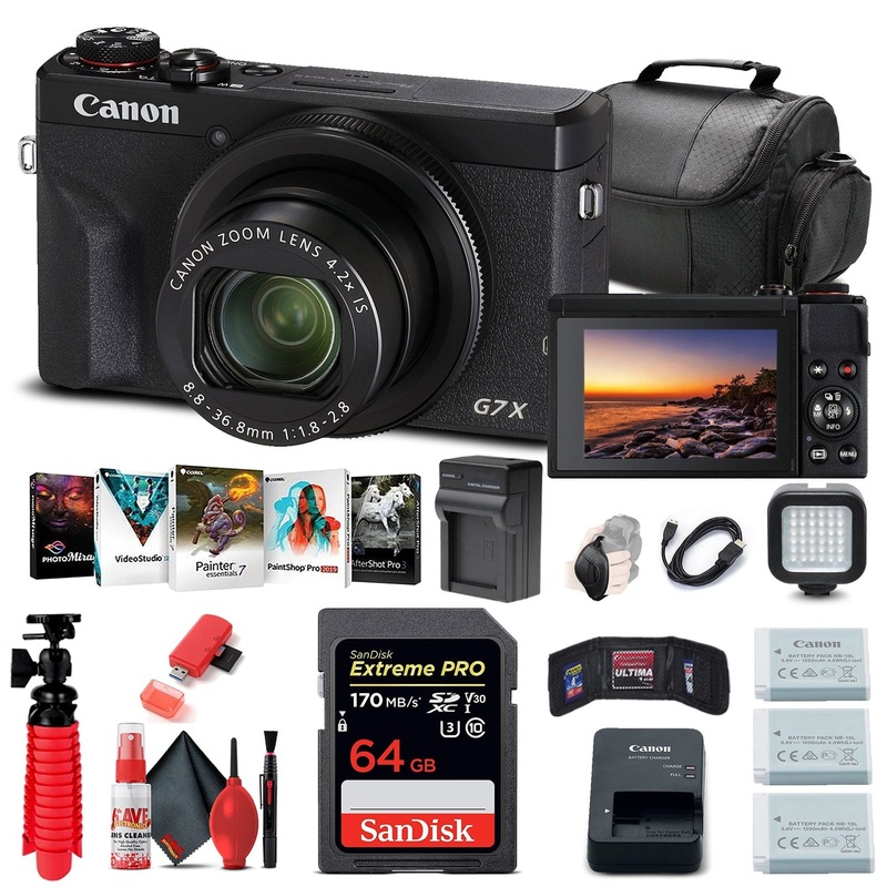 Canon PowerShot G7 X Mark III Digital Camera (3637C001) + 64GB Card + More - Reconditioned
