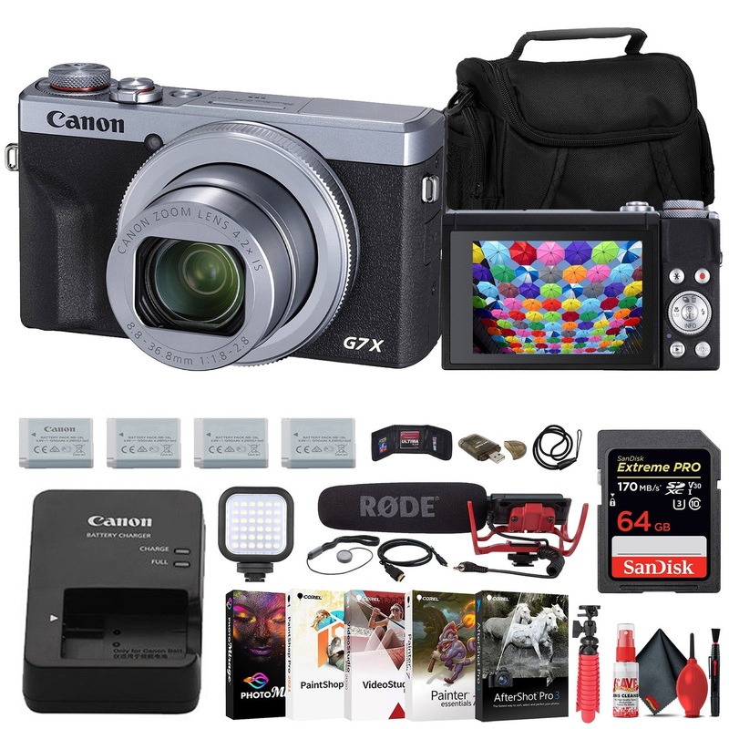 Canon PowerShot G7 X Mark III Digital Camera + Mic + 64GB Card + 3 x Battery + More - Reconditioned