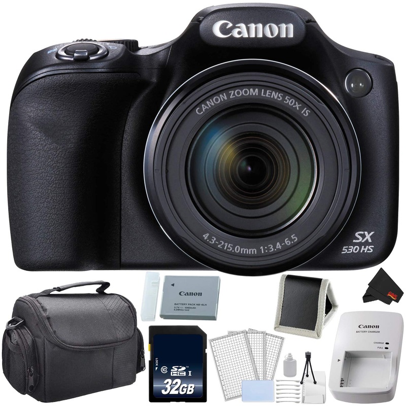 Canon PowerShot SX530 HS Digital Camera 50X Optical Zoom Bundle with 32GB Memory Card - Used