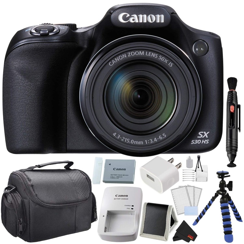 Canon PowerShot SX530 HS Digital Camera 50X Optical Zoom Bundle with 64GB Memory Card - Used