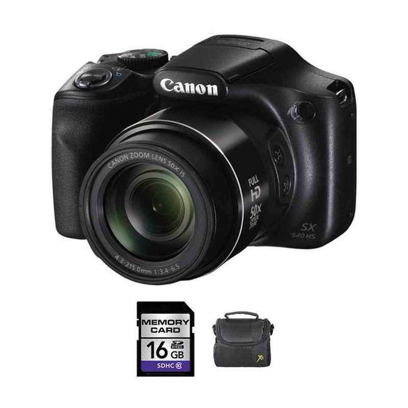 Canon PowerShot SX540 HS Digital Camera + 16GB memory card + soft case Bundle