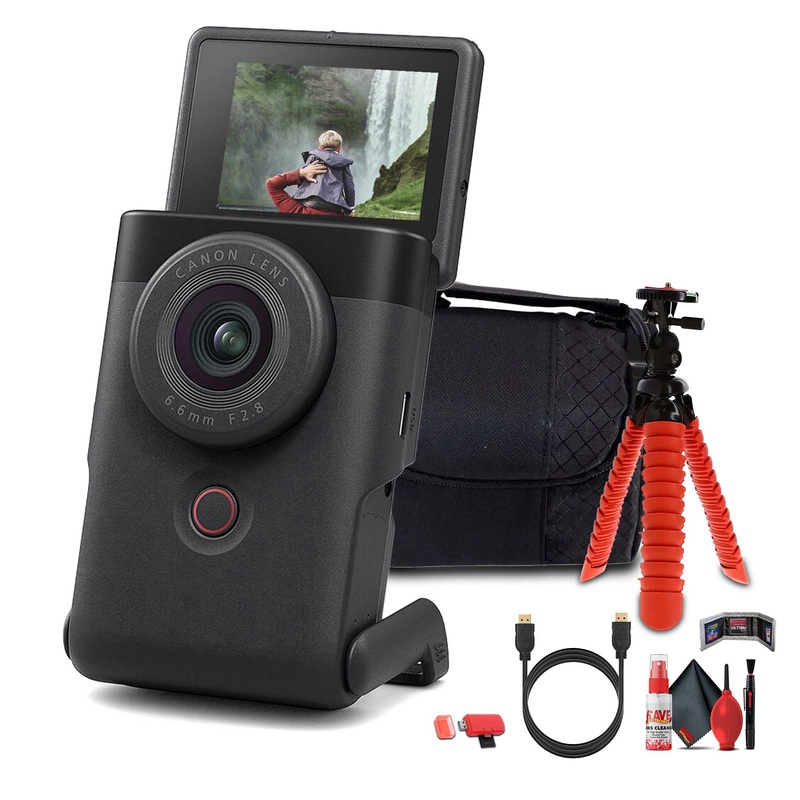 Canon PowerShot V10 Content Creator Compact Vlogging Camera (Black) + More - Reconditioned