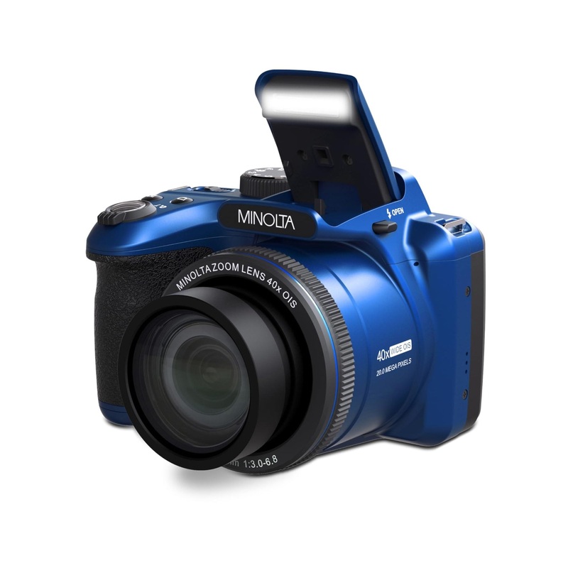 Minolta 20 Mega Pixels 40x Optical Zoom Digital Camera with 1080p FHD Video, Blue