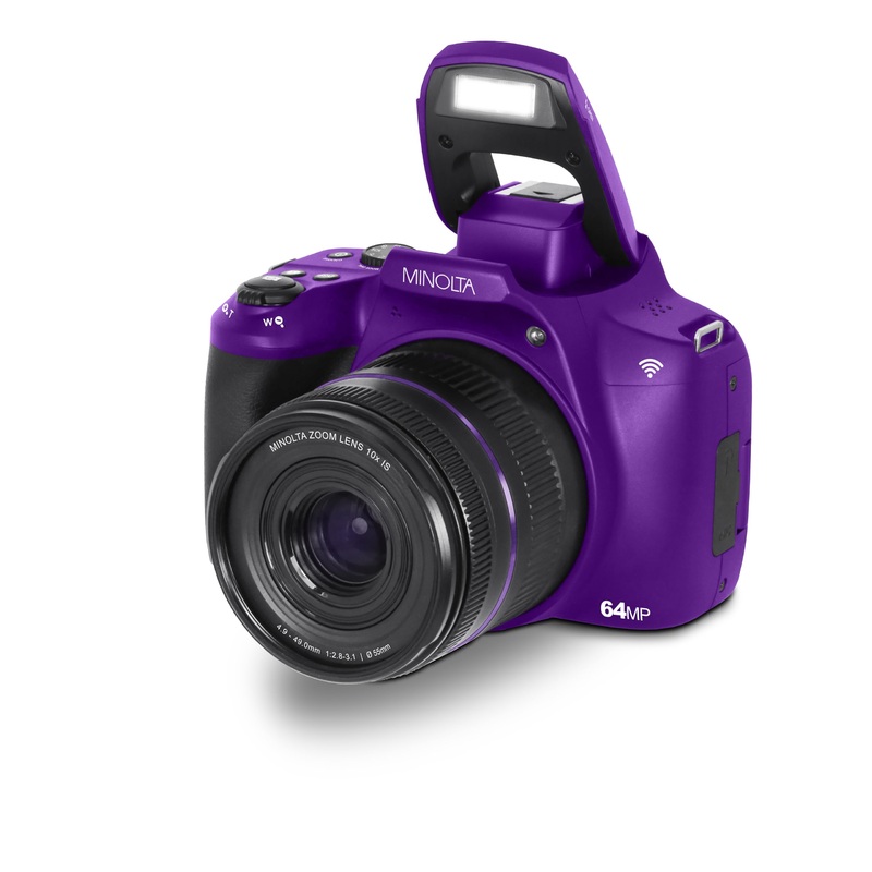 Minolta 64 Mega Pixels Auto Focus Digital Camera with 10x Optical Zoom,4K Ultra HD Video and Macro Shooting, Purple - Used