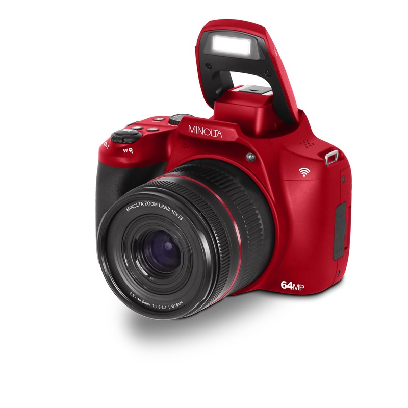 Minolta 64 Mega Pixels Auto Focus Digital Camera with 10x Optical Zoom, 4K Ultra HD Video and Macro Shooting, Red - Used