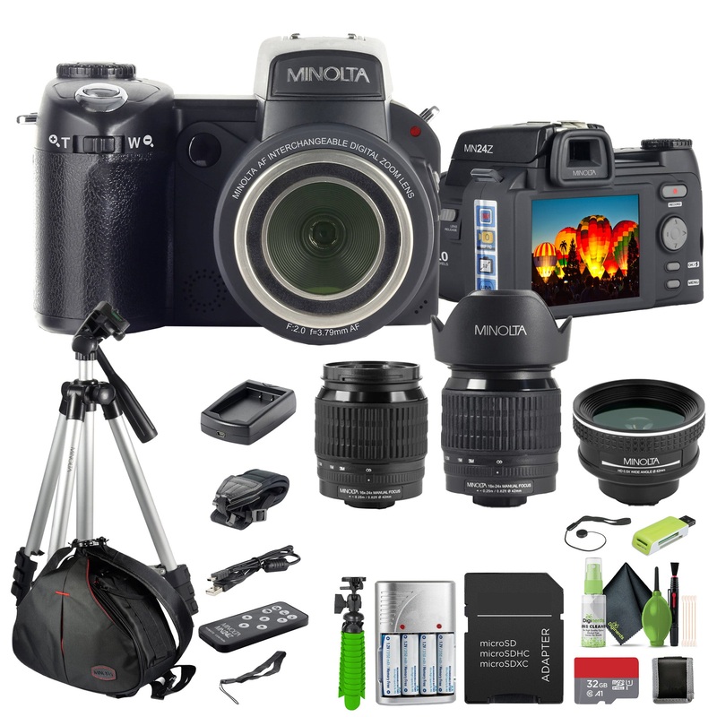 Minolta MN24Z 33 MP / 1080p HD Digital Camera w/Interchangeable Lens Kit Bundle