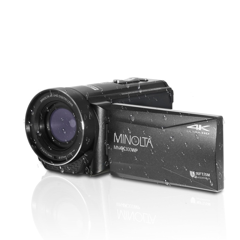 Minolta MN4K300WP 4K Ultra HD / 56 MP Waterproof Camcorder - Black