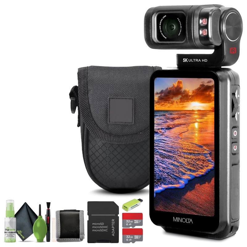 Minolta MN5KGP1 5K Ultra HD / 20 MP Handheld Pocket Camcorder w/Motorized Tilting Lens Head