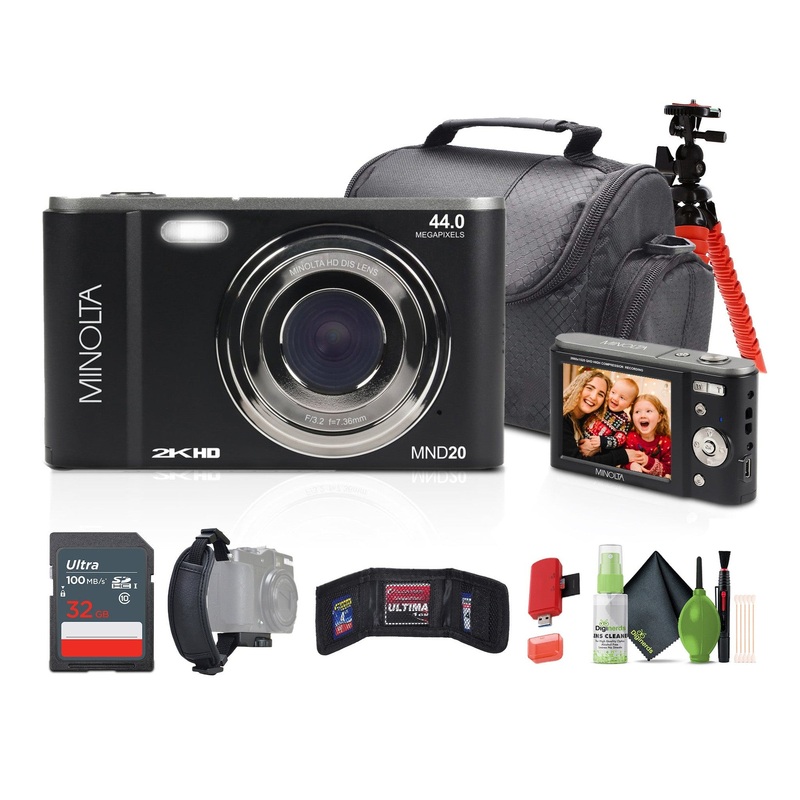 Minolta MND20 44 MP / 2.7K Ultra HD Digital Camera (Black)