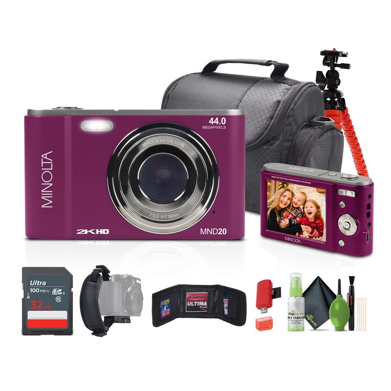 Minolta MND20 44 MP / 2.7K Ultra HD Digital Camera (Magenta)