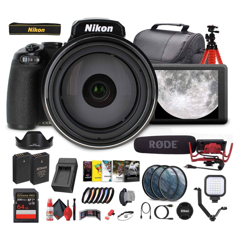 Nikon COOLPIX P1100 125x Super Zoom Compact Digital Camera + Mic + Monitor - Bundle - Reconditioned