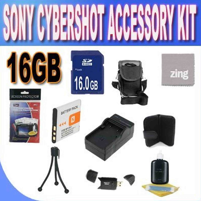 Sony Cyber-Shot Dsc-w510/w530/560/570 16GB Accessory Kit (16GB SDHC Card+ Extended Life Battery+ Rapid Charger + Memory Card Wallet+ Accessory Kit)