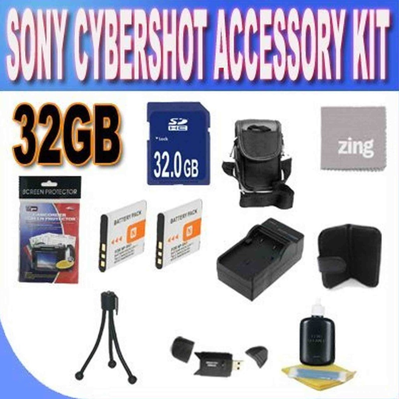 Sony Cyber-Shot Dsc-w510/w530/560/570 32GB Accessory Kit (32GB SDHC Card+ 2 Extended Life Batteries+ Rapid Charger + Memory Card Wallet+ Accessory Kit)