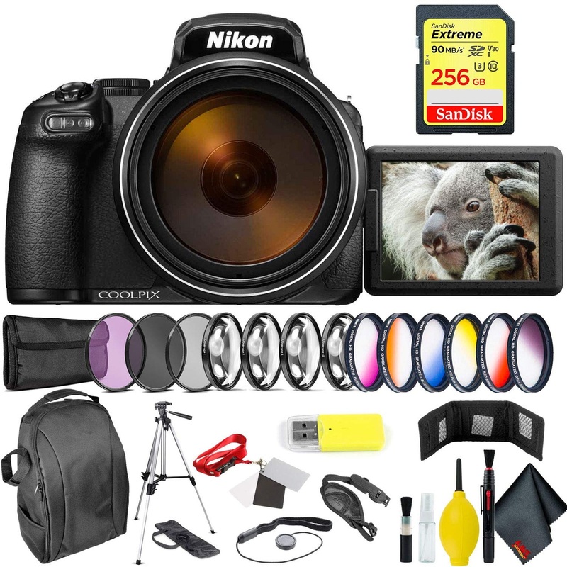 Nikon COOLPIX P1000 Digital Camera + 256GB Sandisk Extreme Memory Card Professional Bundle International Model