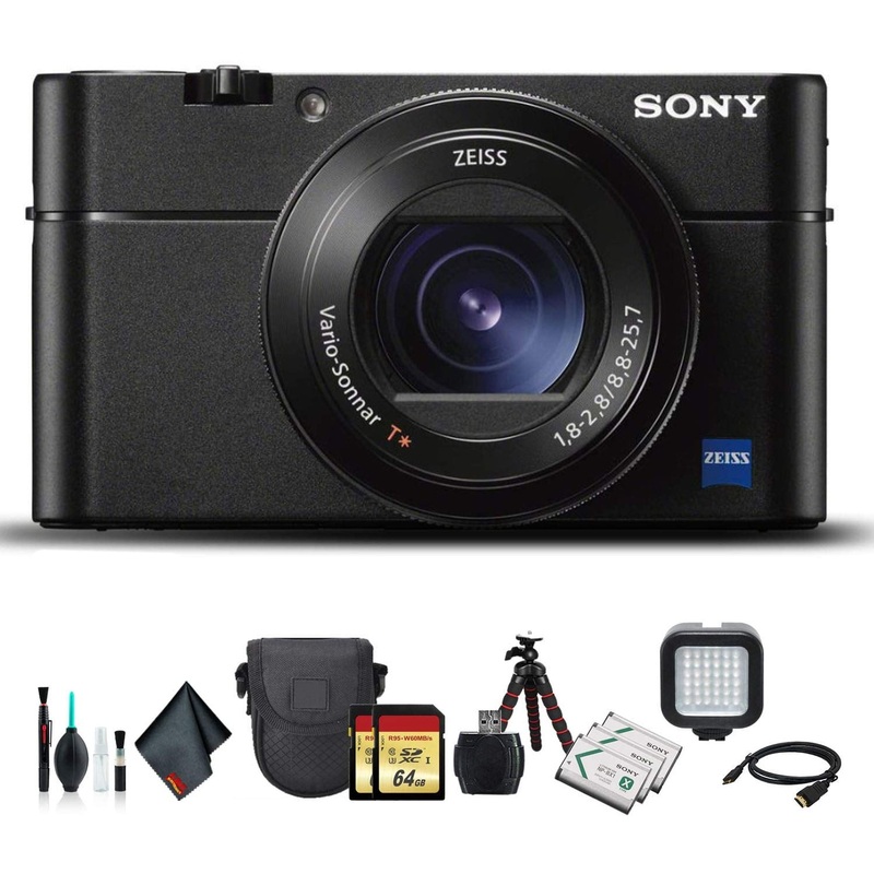 Sony Cyber-shot DSC-RX100 VA Camera DSC-RX100M5A/B With Soft Bag, Tripod, 2x Extra Batteries, LED Light, 2x 64GB Memory Card, Card Reader , Plus Essential Accessories