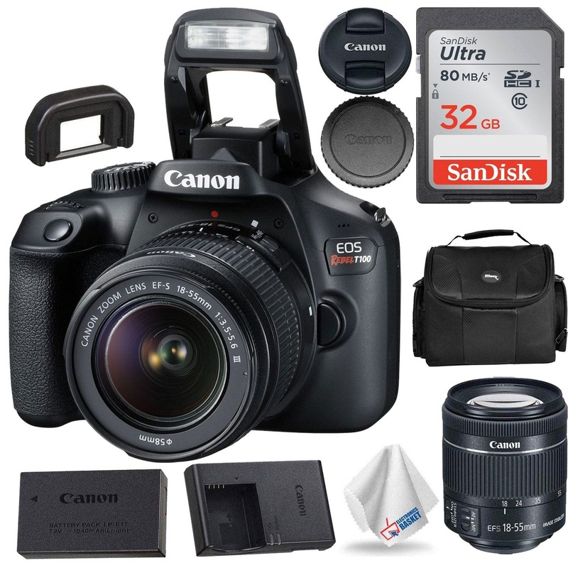 Canon EOS 4000d EF-S 18-55 mm IS II Lens Digital SLR Cameras - Black