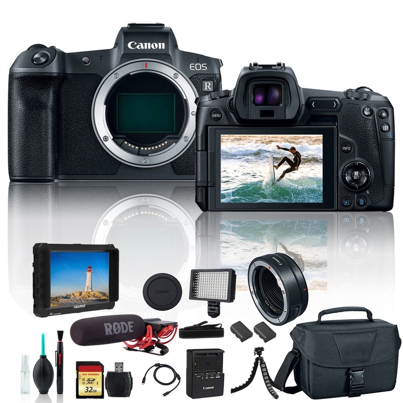Canon EOS R Mirrorless Digital Camera 3075C002 w/ Extra Battery, Canon EF Mount Adapter, Canon Bag, 32GB Memory Card