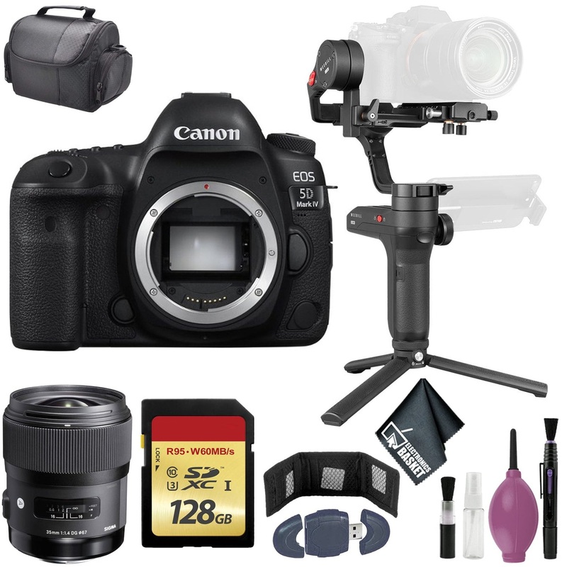 Zhiyun-Tech WEEBILL LAB Handheld Stabilizer - Canon EOS 5D Mark IV DSLR Camera (Body Only) - 128GB - Card Wallet & Reader - Case