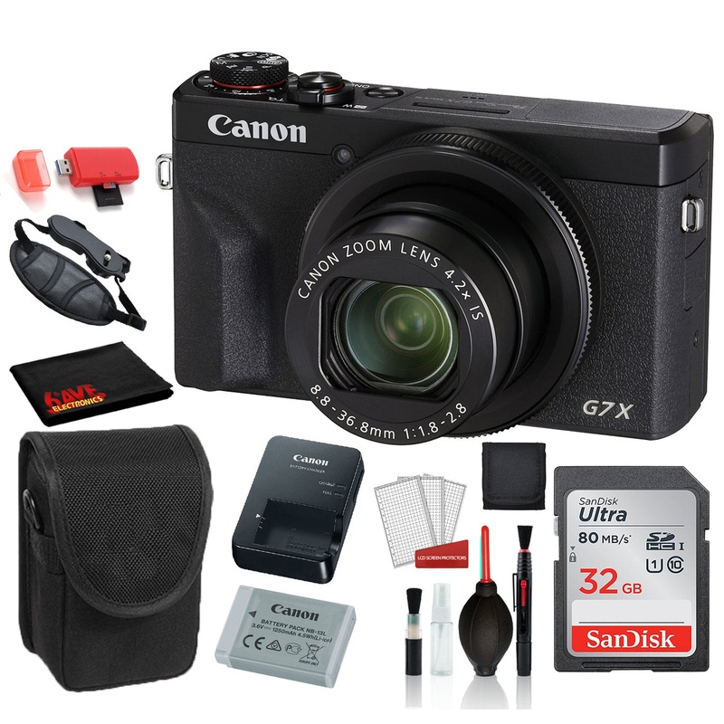 Canon PowerShot G7 X Mark III Digital Camera  with SanDisk 32gb SD card + Camera Case + 12 Tripod + MORE