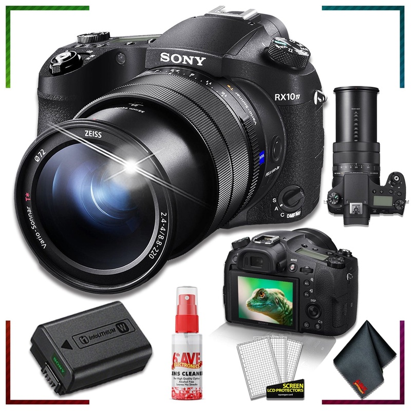 Cyber-Shot DSC-RX10 IV Digital Camera with Extra Rechargeable Battery + Accessory Bundle