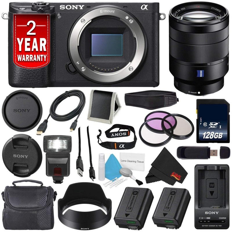 Sony Alpha a6300 Mirrorless Digital Camera (International Model) Vario-Tessar T FE 24-70mm f/4 ZA OSS Lens + NP-FW50 Rep