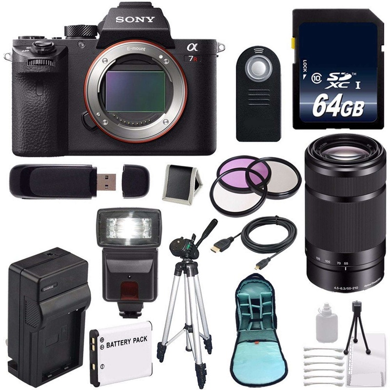 Sony Alpha a7R II Mirrorless Digital Camera (International Model) + Sony E 55-210mm f/4.5-6.3 OSS E-Mount Lens (Black) Premium Bundle