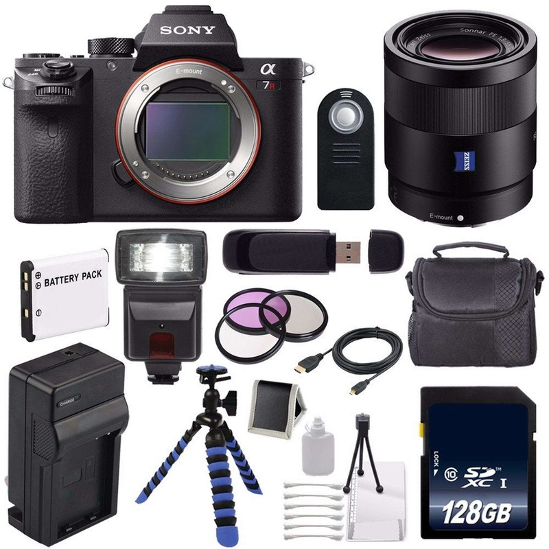 Sony Alpha a7R II Mirrorless Digital Camera (International Model) + Sony Sonnar T FE 55mm f/1.8 ZA Lens + 49mm 3 Piece Amazing Bundle