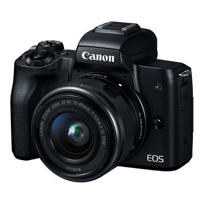 Canon EOS M50 Mirrorless Camera Kit w/ EF-M15-45mm Lens and 4K Video (Black)