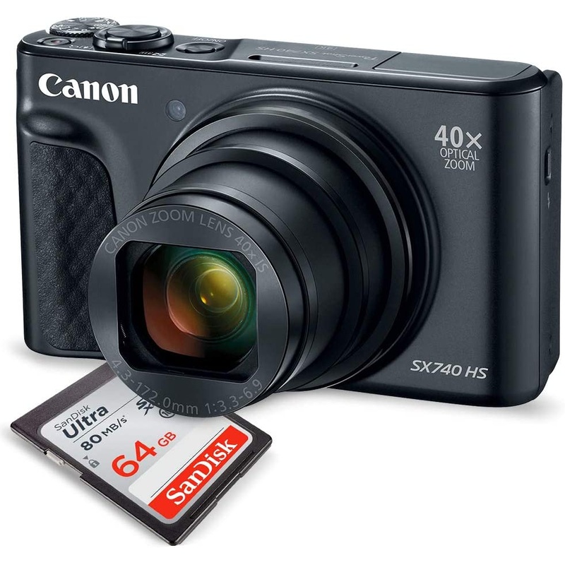 Canon PowerShot SX740 HS Digital Camera (Black)  32GB Bundle