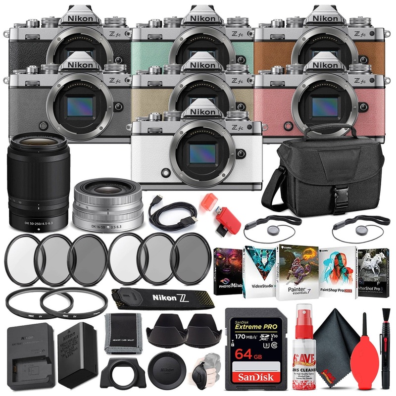 Nikon Z fc Digital Camera with Dual Lenses INTL Bundle with 64GB SD Card -