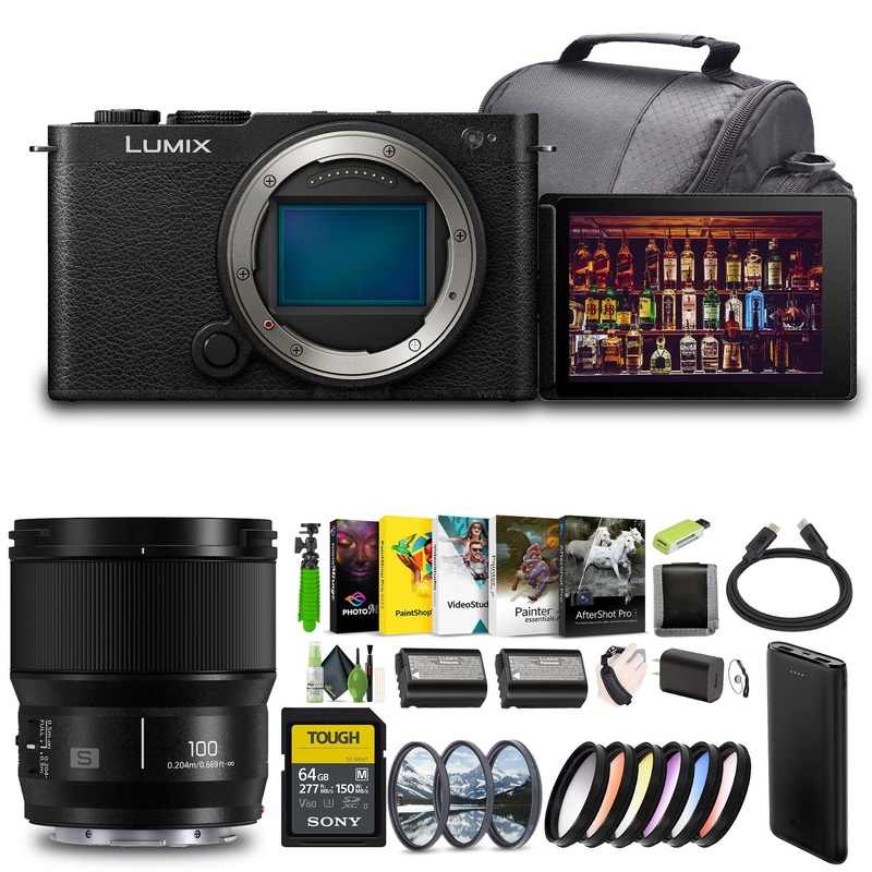 Panasonic LUMIX S9 Mirrorless Camera + Lumix S 100mm Macro Lens (Leica L) Black