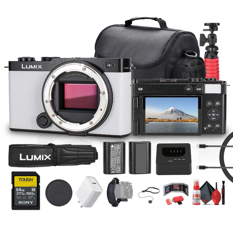 Panasonic Lumix S9 Mirrorless Camera (White) Bundle with Accessories