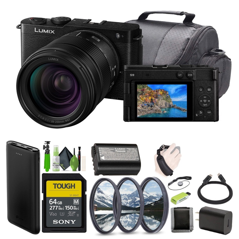 Panasonic LUMIX S9 Mirrorless Full Frame Camera with 28-200mm L Mount Lens Black