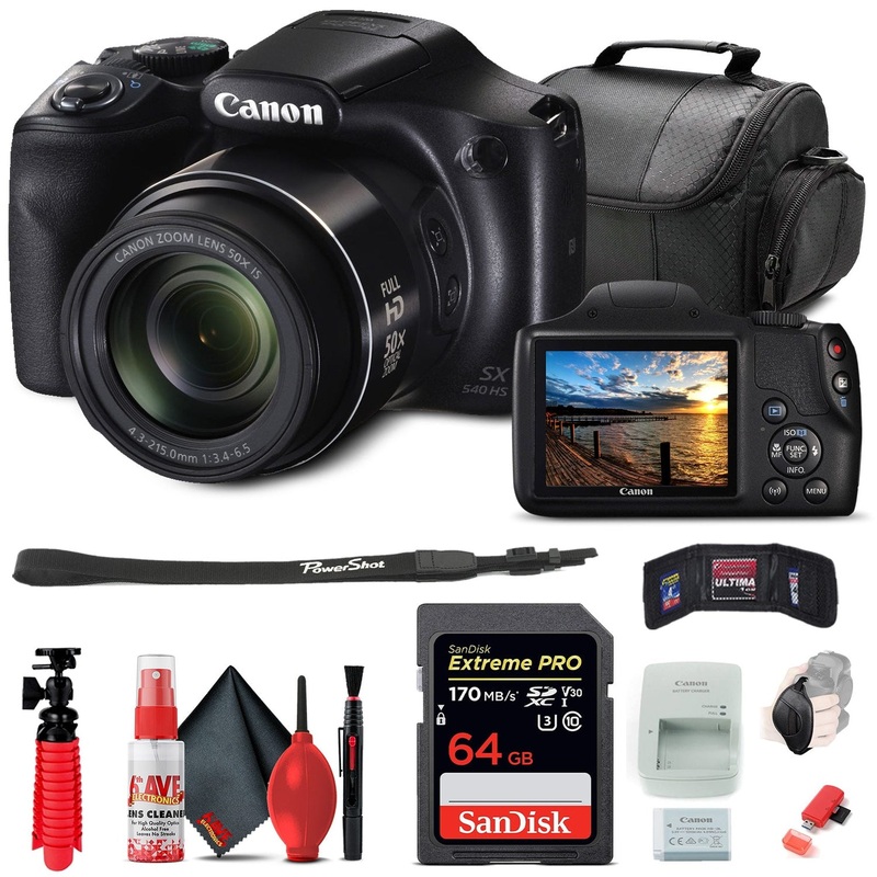 Canon PowerShot SX540 HS Digital Camera (1067C001) + 64GB Card Base Bundle