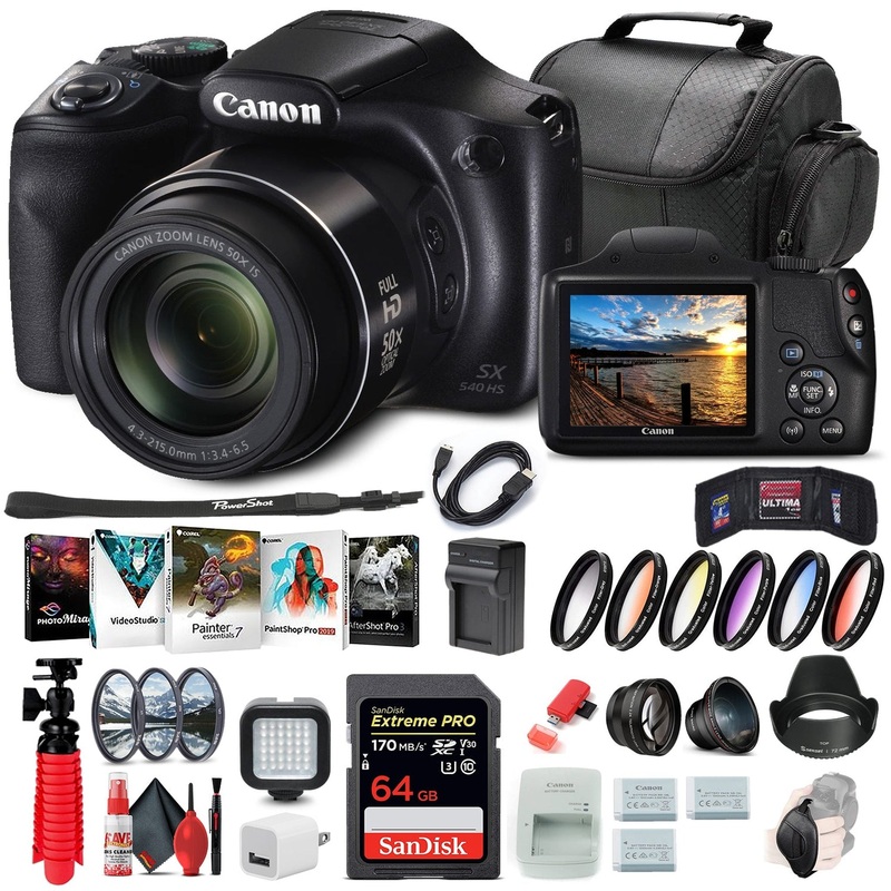 Canon PowerShot SX540 HS Digital Camera (1067C001) + 64GB Card Pro Bundle